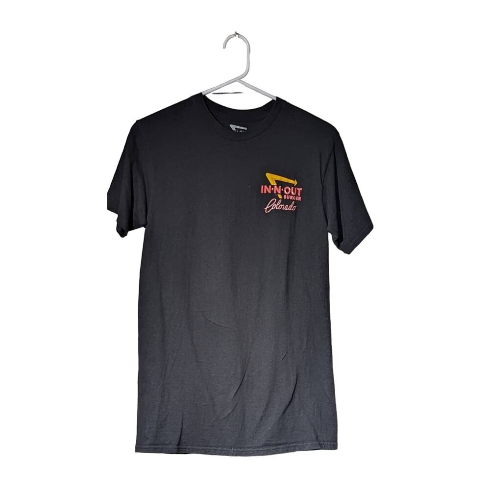 IN N OUT Colorado Black Short Sleeve Cotton Tee Shirt Sz S